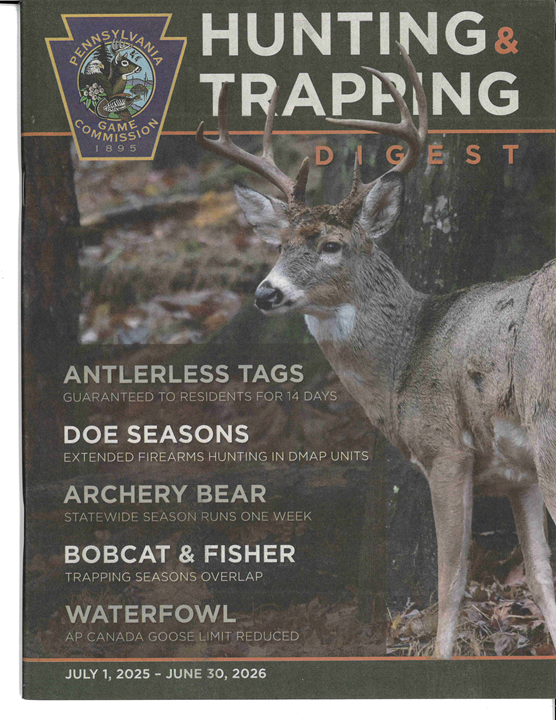 2025-2026 Hunting & Trapping Digest with big buck on front cover.