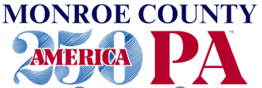 Blue and Red sign for America 250 PA