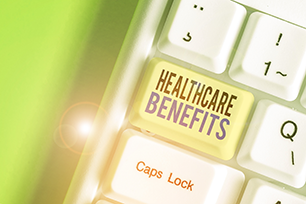 Computer keyboard with key to Medicare Benefits