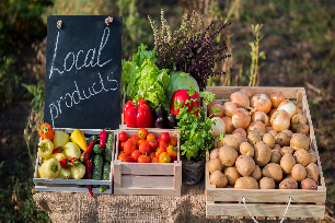 Farmers Market Potatoes, tomatoes and vegetables